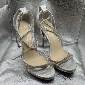 Jessica Simpson Silver Strappy Heels